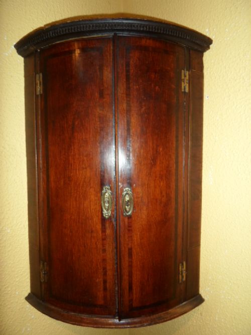 good georgian mahogany crossbanded oak corner cupboard