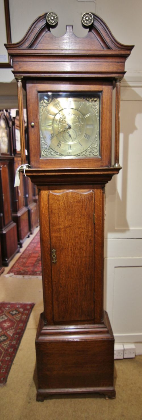 small oak cased 30 hour longcase clock