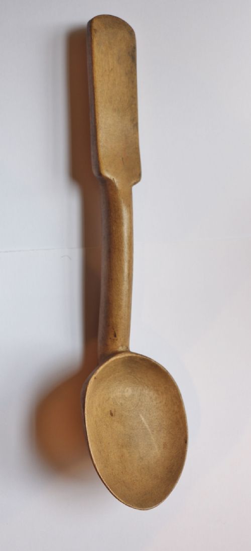 large 19th century welsh sycamore gruel spoon llwy cawl