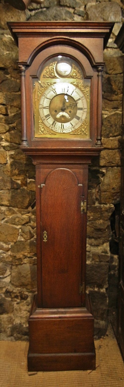18th century oak 8 day longcase clock ' gilbert kidd molton'