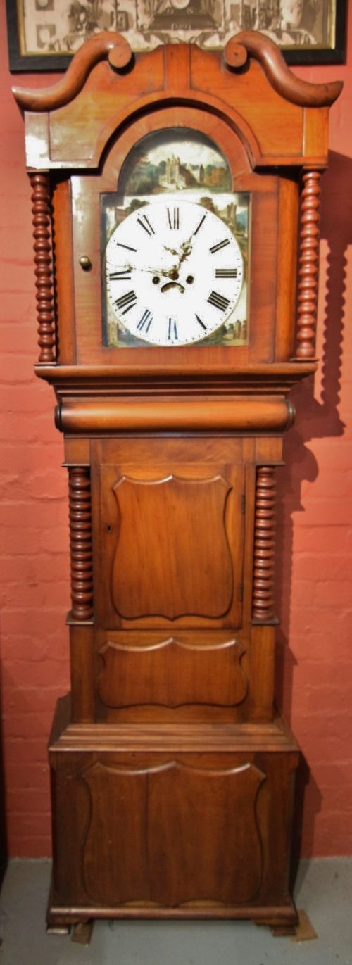 large 19th century mahogany 8 day arch dial longcase clock ' john jones pwllheli'