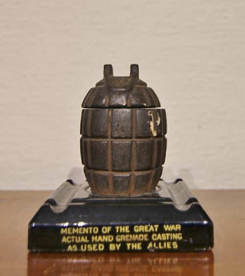 first world war trench art hand grenade