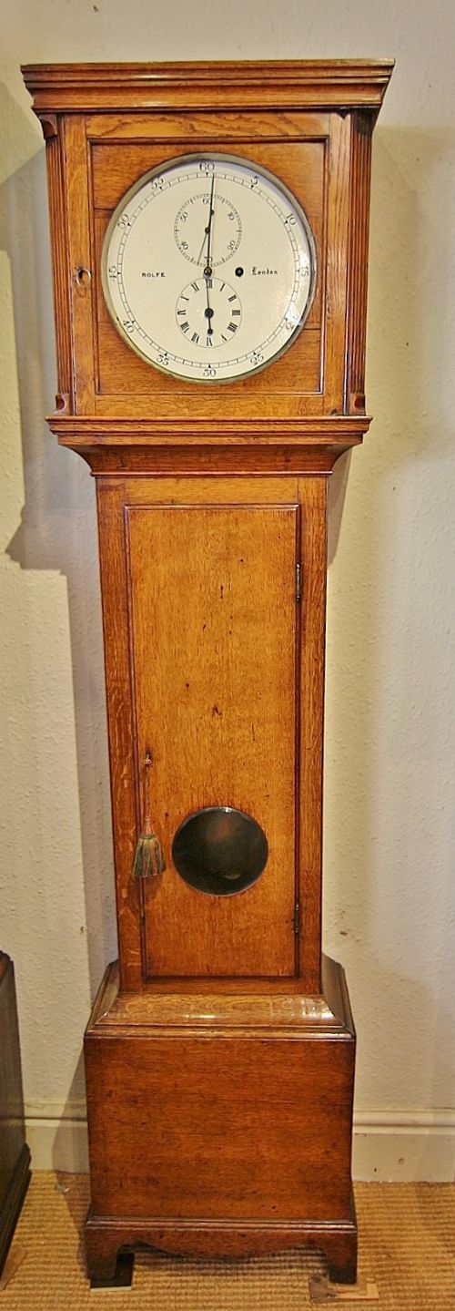 19th century golden oak london regulator longcase clock