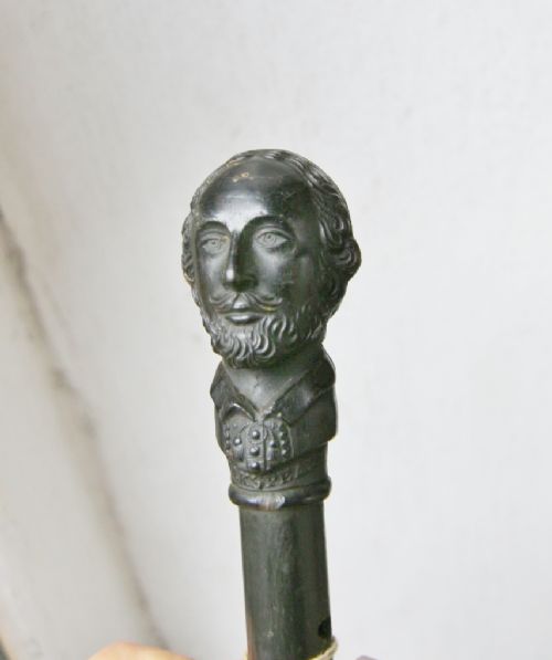 19th century shakespeares bust walking stick