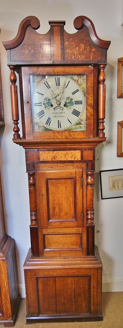 small pretty inlaid 8 day welsh longcase clock