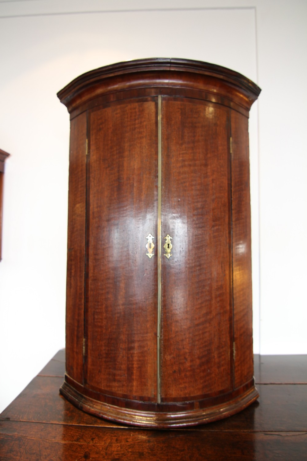 georgian mahogany oak mahogany bow fronted corner cupboard