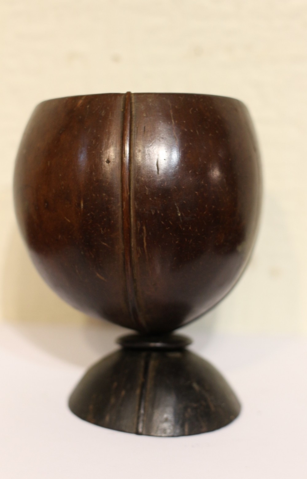 unusual early 19th century mariners coconut shell drinking vessel