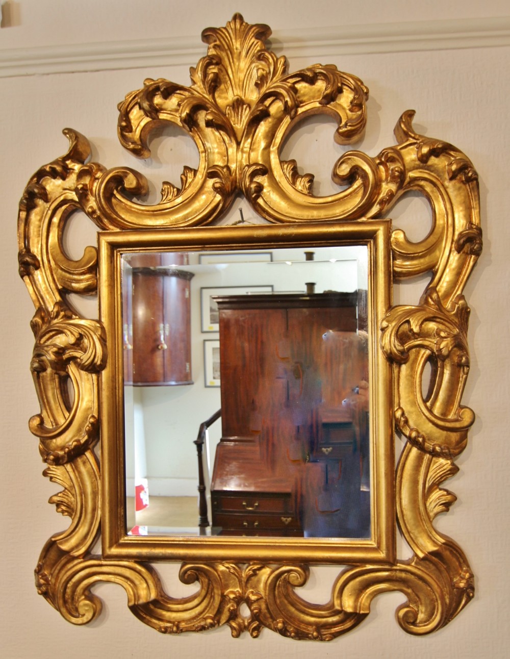 large gilt wood foliate mirror
