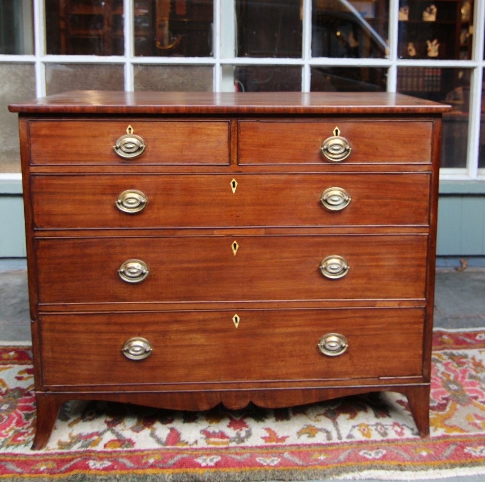 regency mahogany oak lined chest of drawers