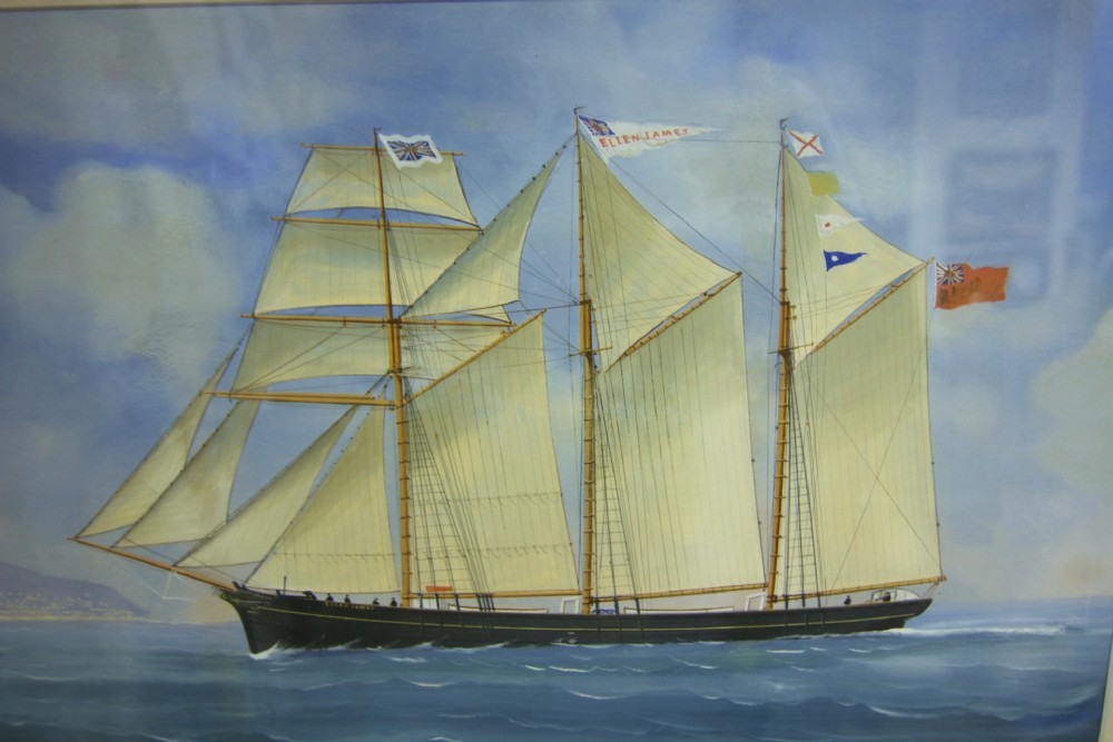 large ships portrait 'ellen james portmadog off genoa' signed roberto luigi