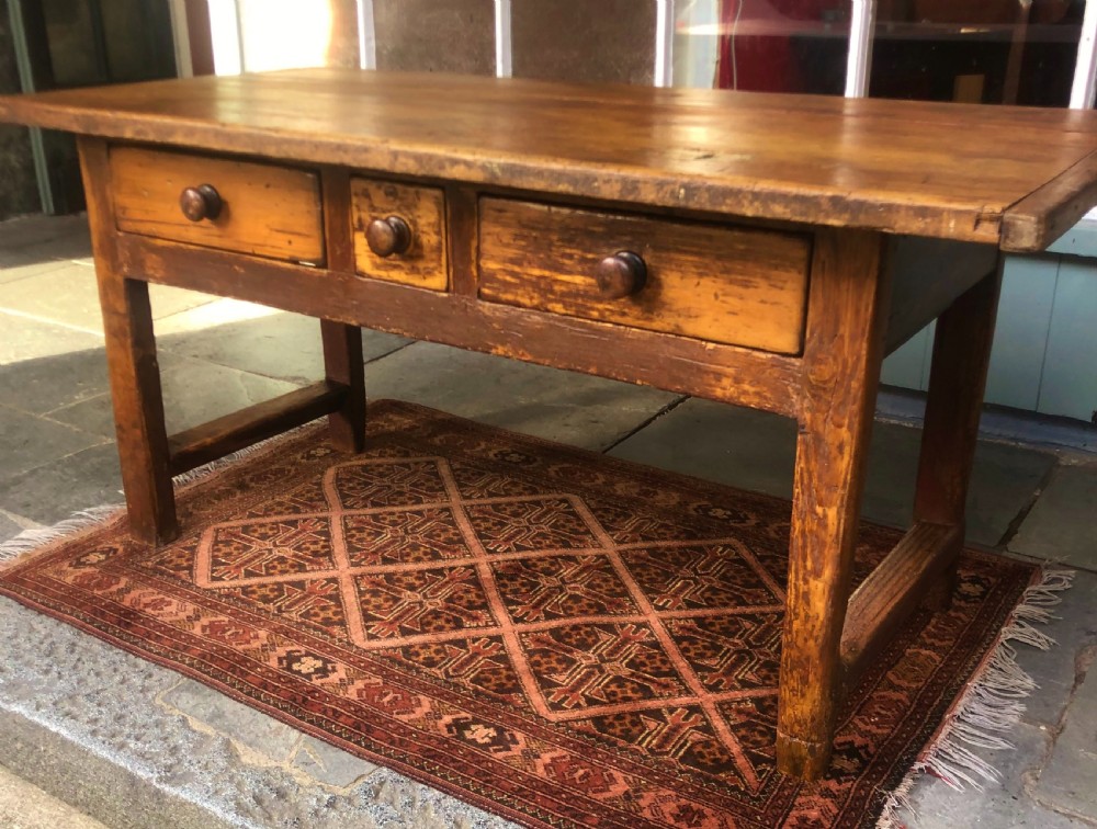 19th century pine dairy table or server