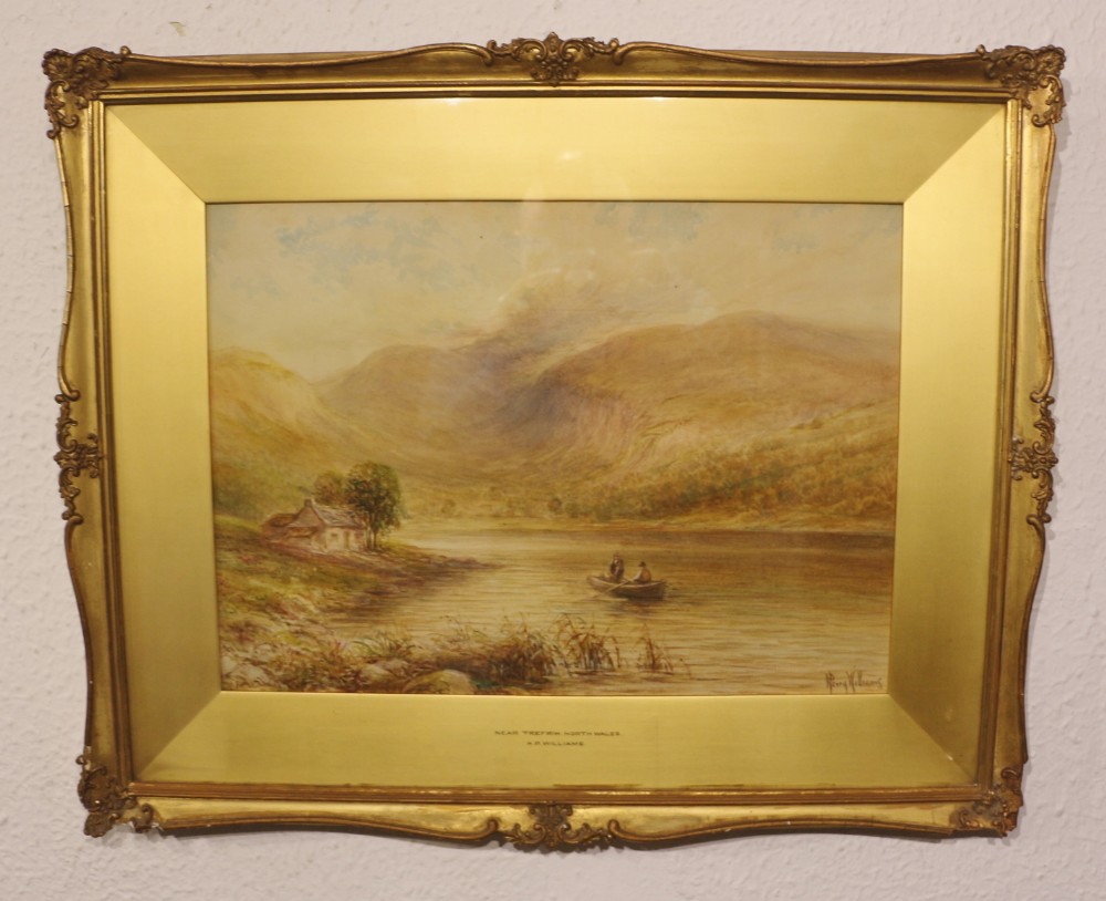 19th century welsh landscape 'trefriw north wales' by artist harry williams 18541901