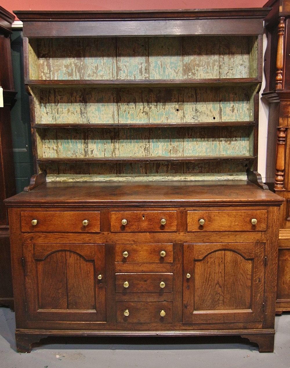 18th century welsh oak dresser with original paint back