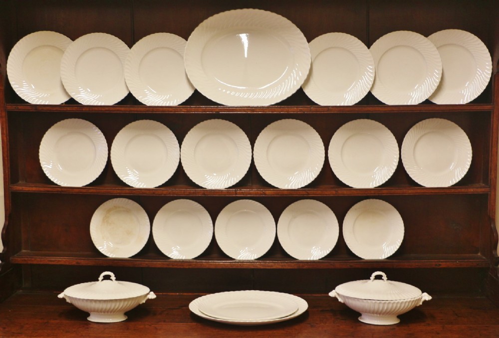 set of 19th century cream plates