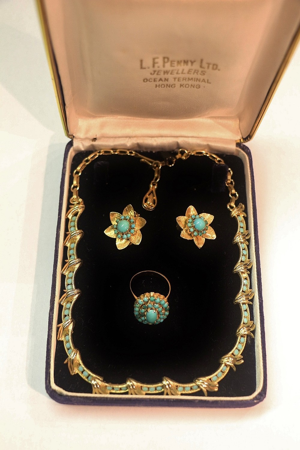turquoise gold jewellery set