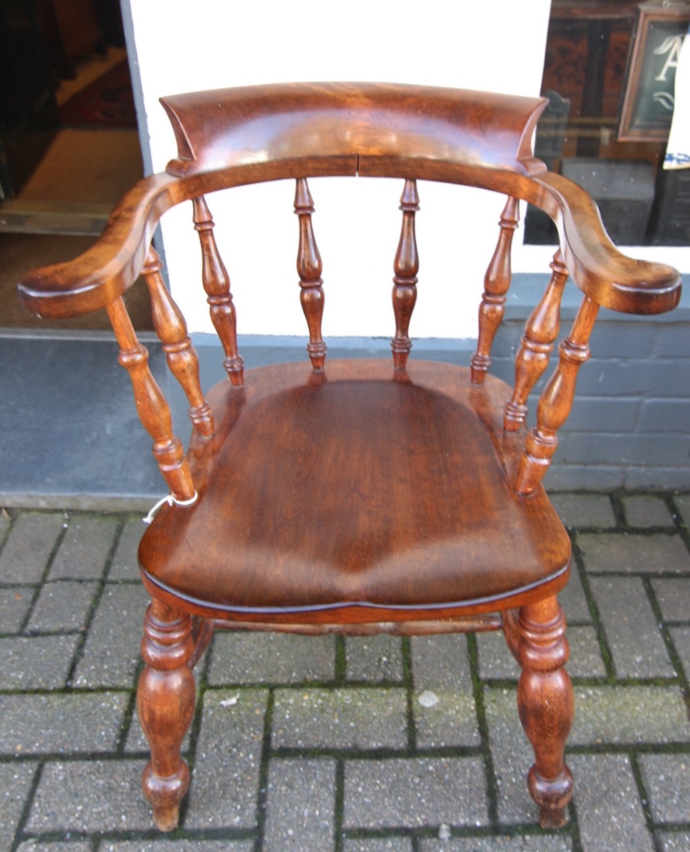 good clean 19th century captains chair smokers bow