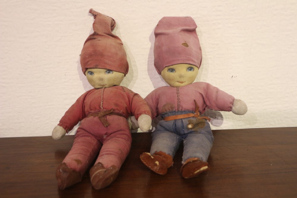 pair od early 20th century elf dolls