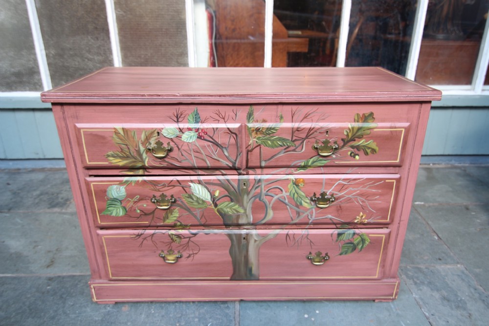 19th century pine chest of 4 drawers