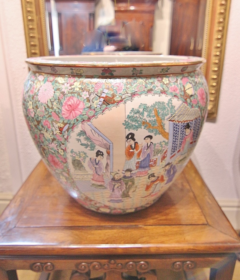 large chinese fish bowl jardiniere