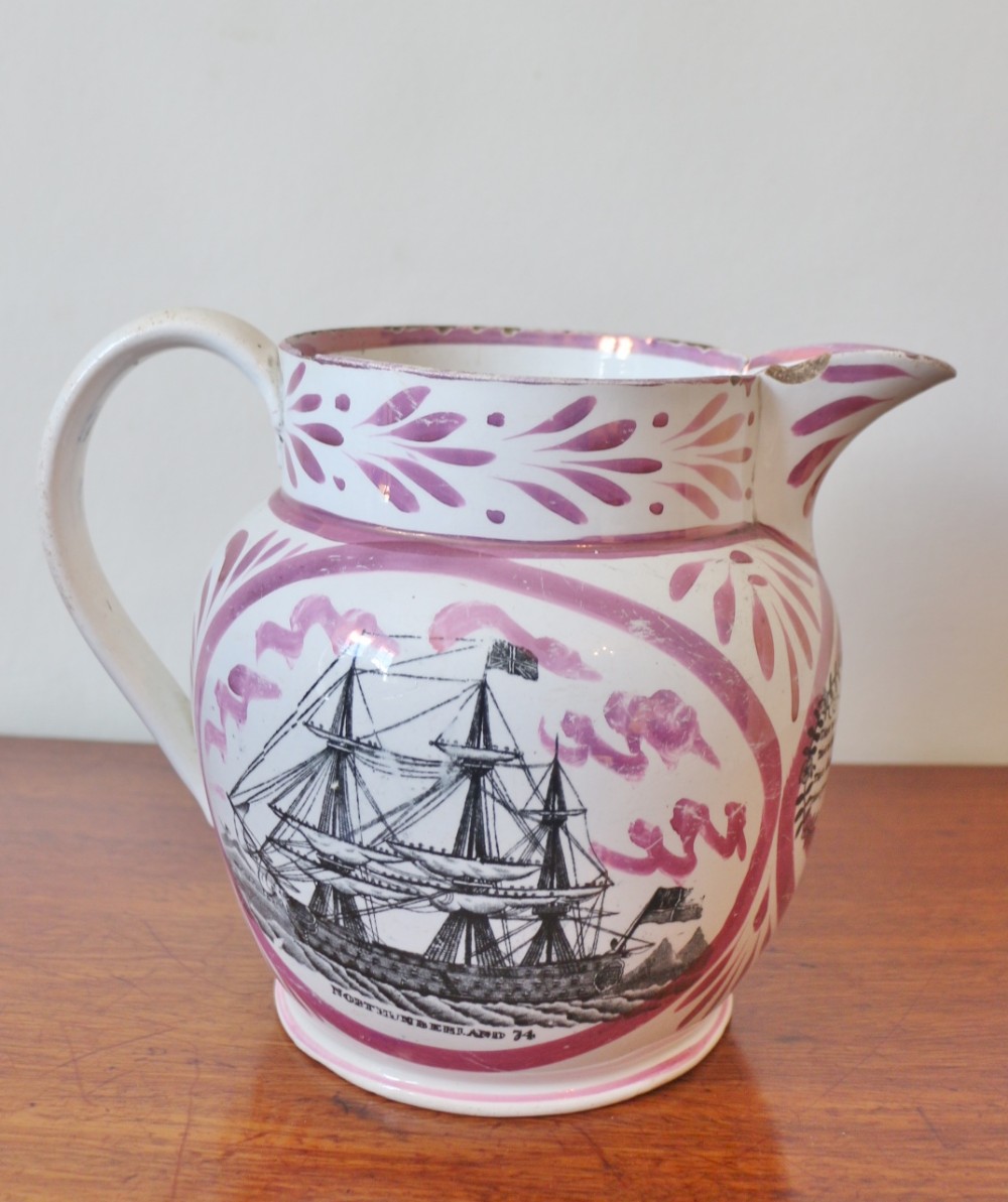 large 19th century sunderland jug 'northumberland 74'