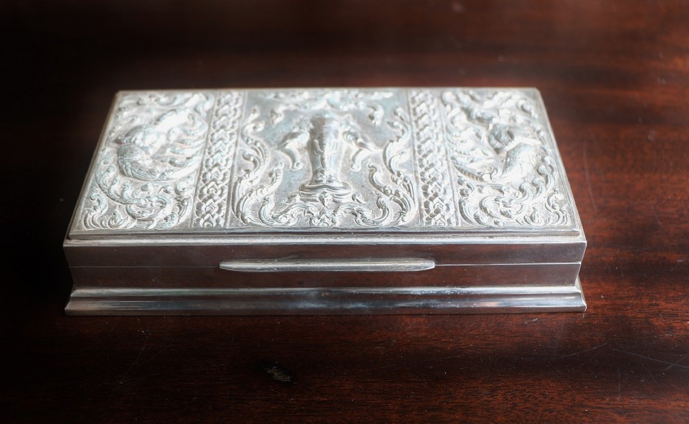 early 20th century ornate silver box