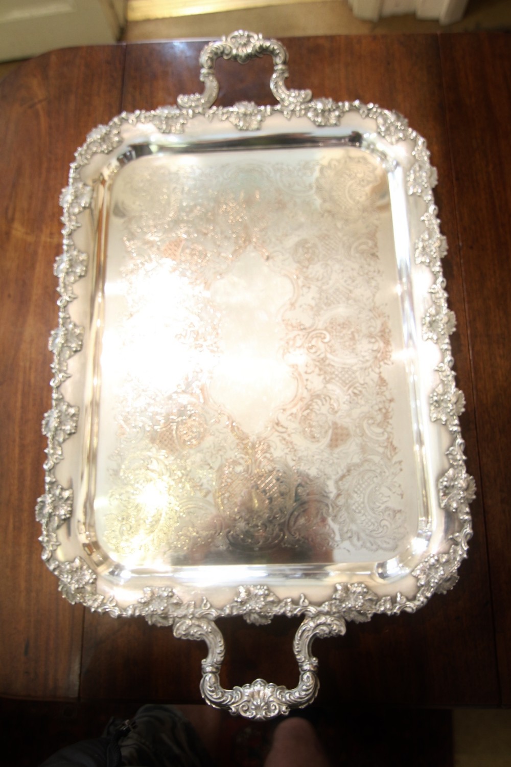 best quality plated silver tray with german inscription