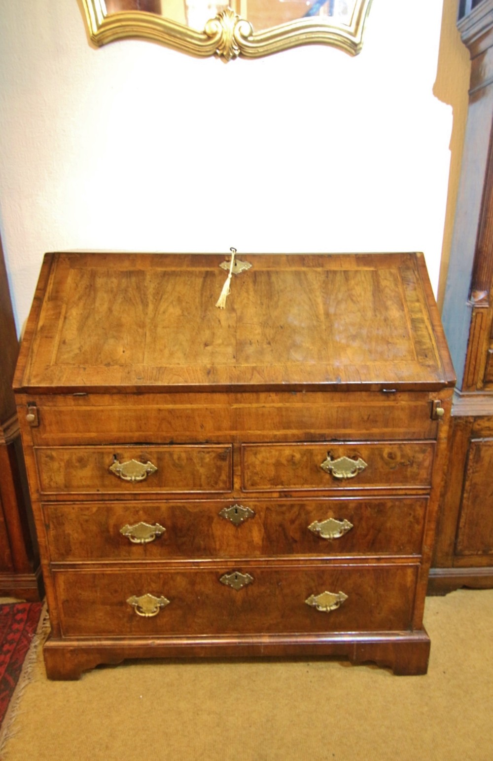 fine 18th century burr walnut bureau