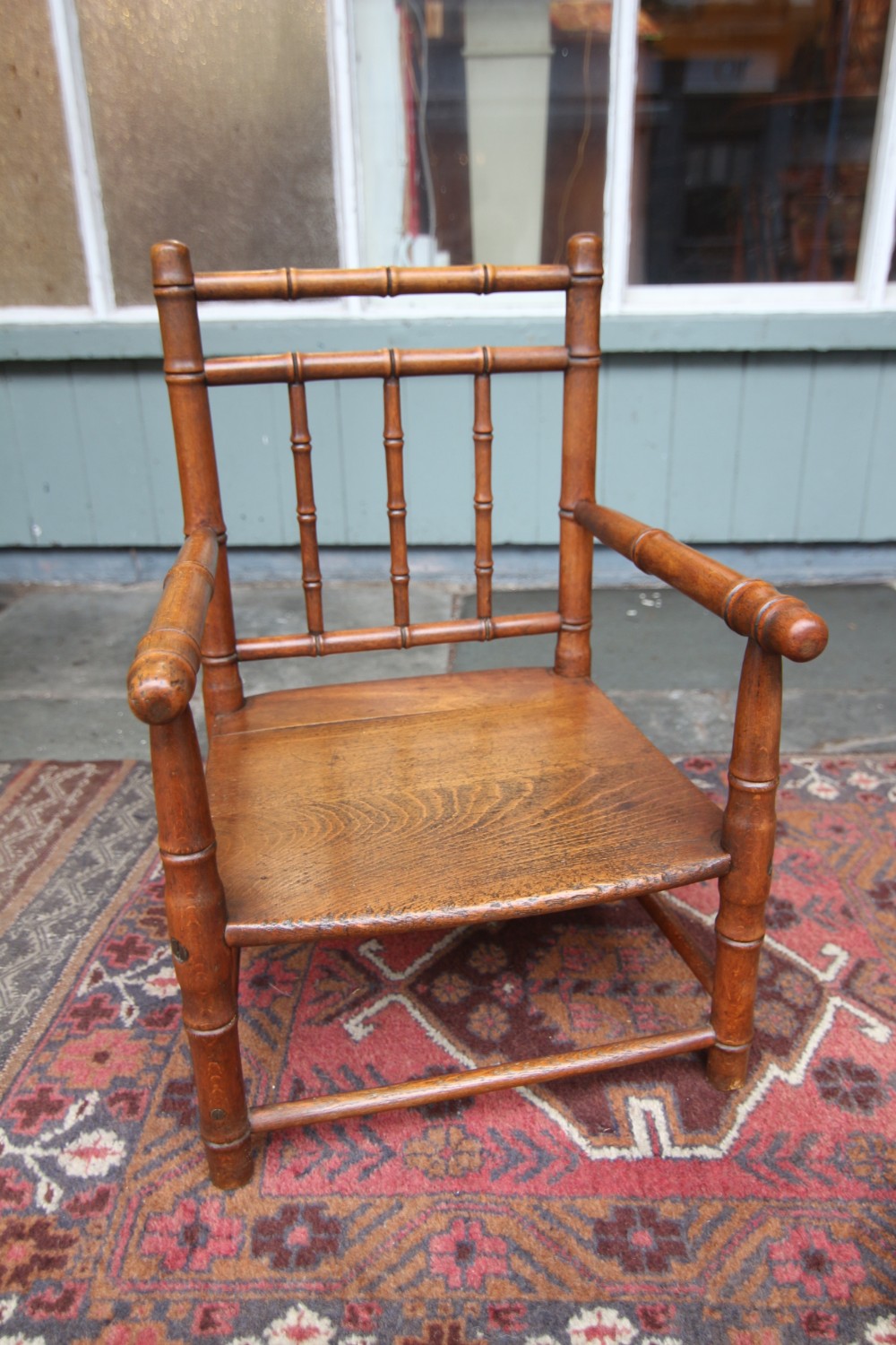 19th century childs faux bamboo chair