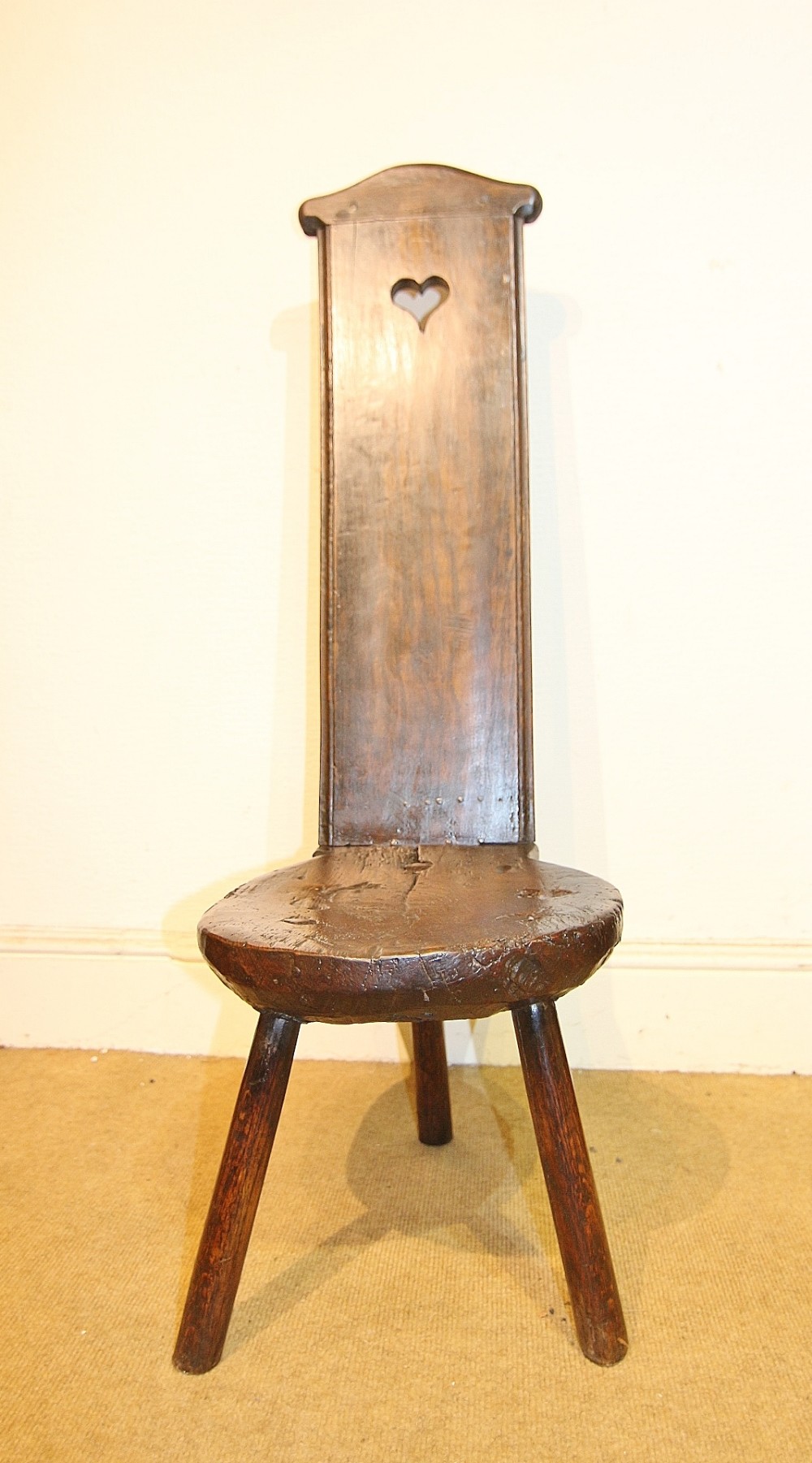 18th century primitive welsh oak spinning chair