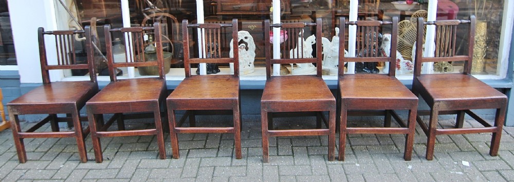 set of 6 19th century welsh oak farmhouse chairs