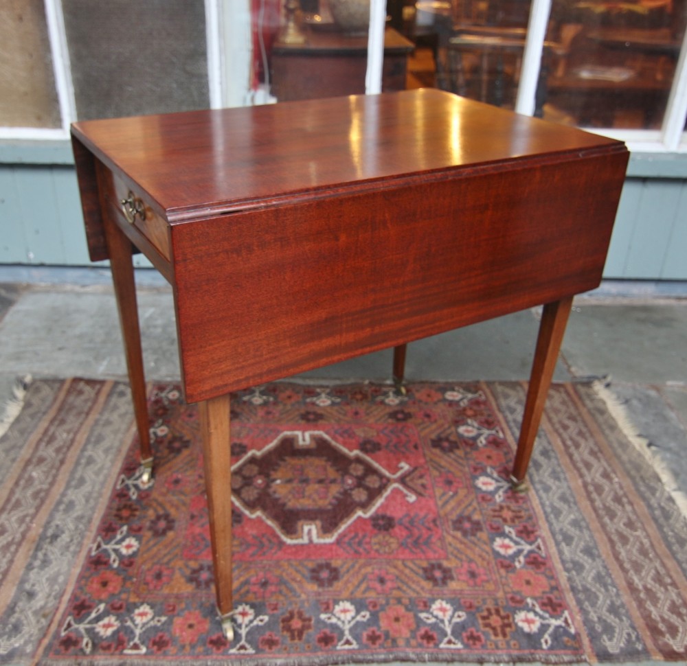 19th century mahogany pembroke side table with drawer