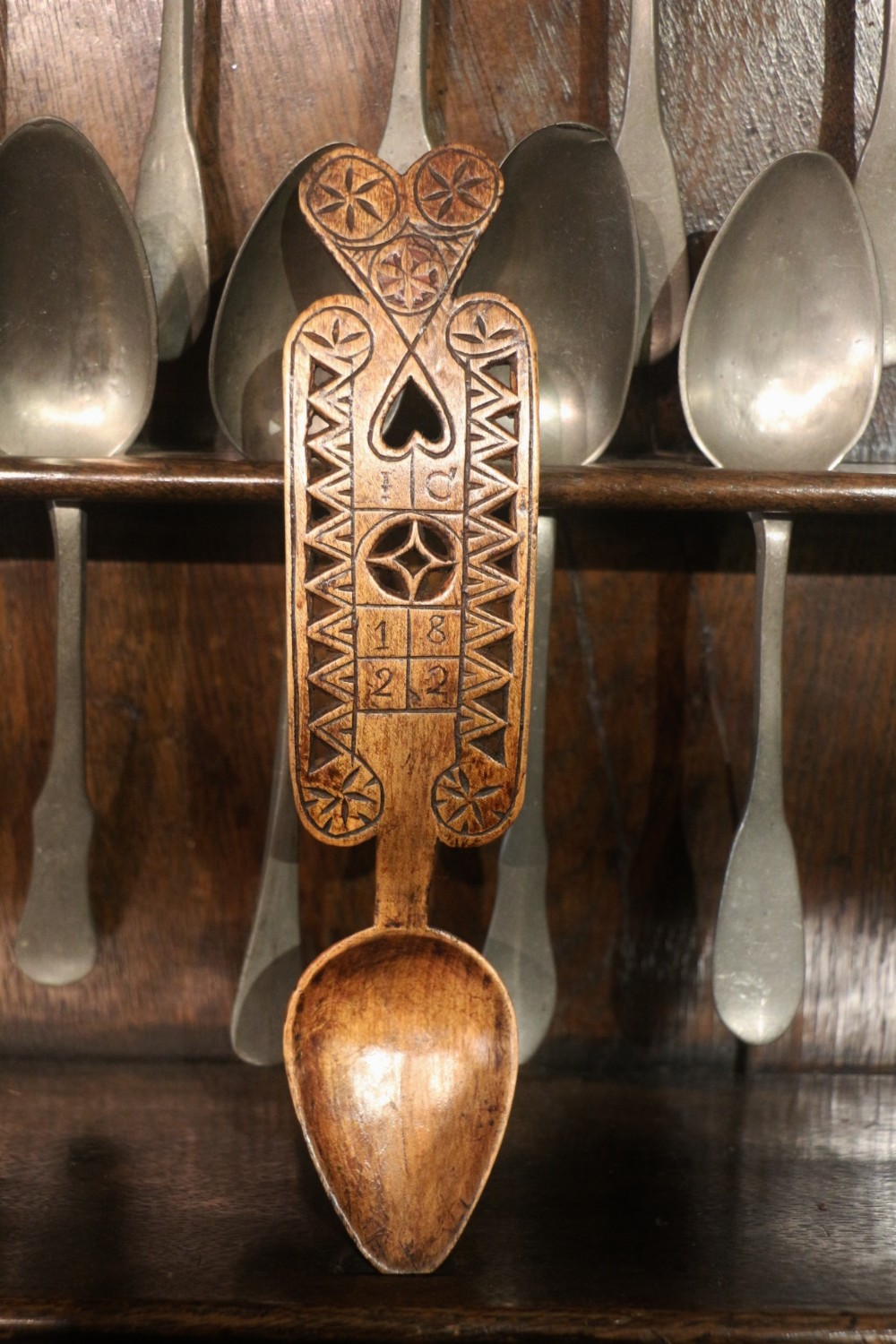 dated 19th century welsh lovespoon