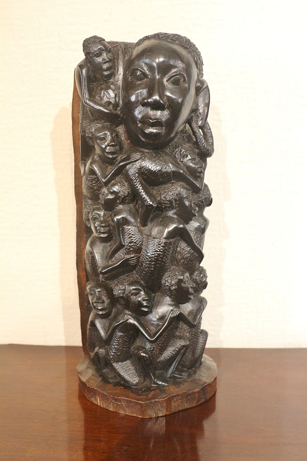 carved makonde tree of life sculpture solid ebony african tribal art ujamaa