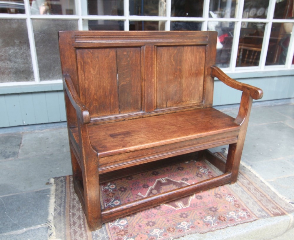 small georgian welsh oak settle