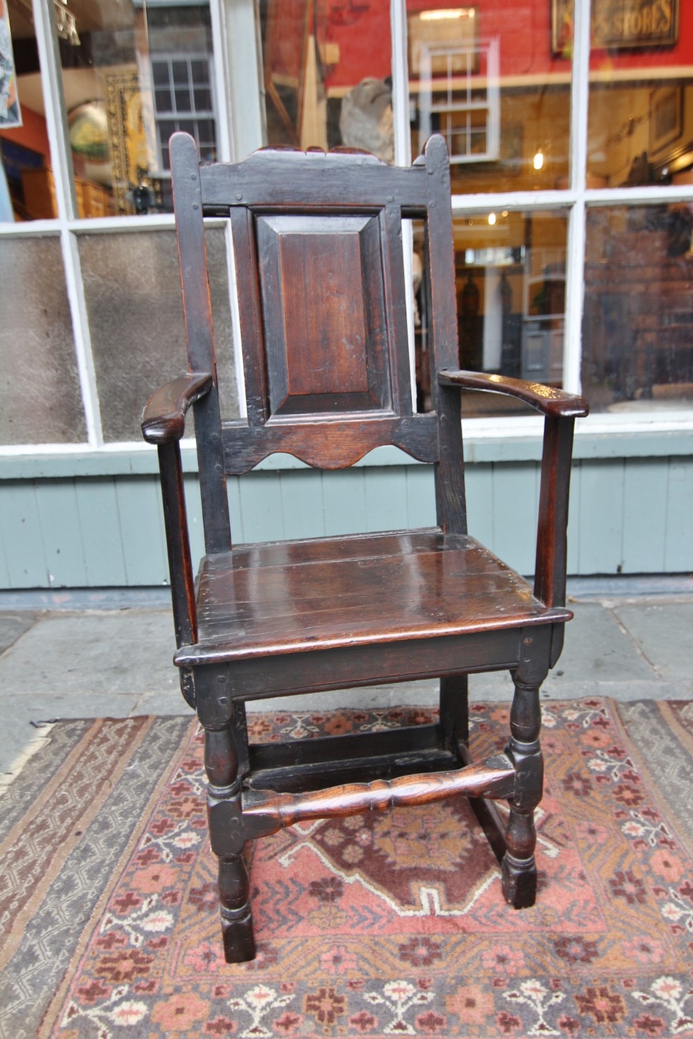 unusual late 17th century welsh oak wainscot type armchair