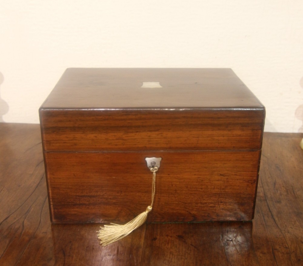 19th century rosewood jewellery vanity box