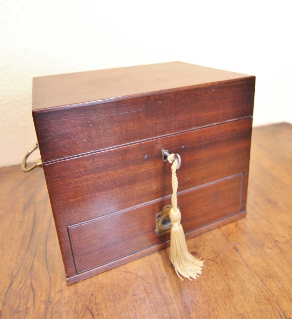georgian mahogany box with drawer