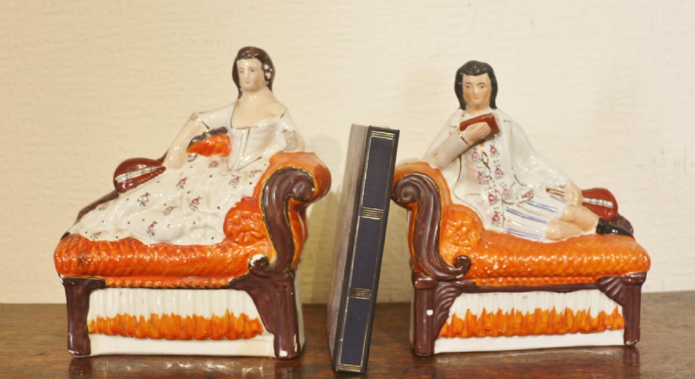 staffordshire figures actors bookends