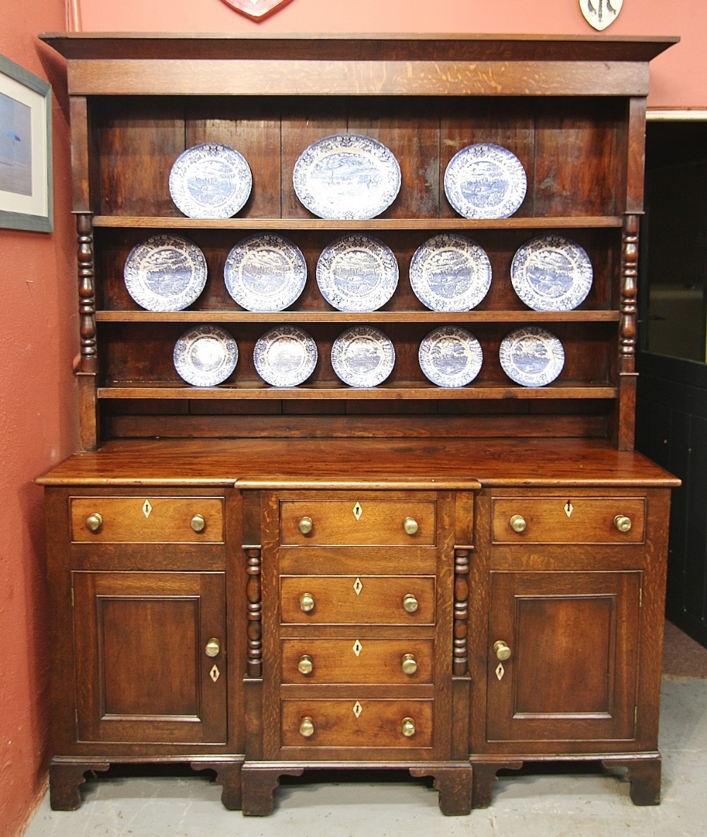 clean 19th century oak mahogany welsh dresser plates