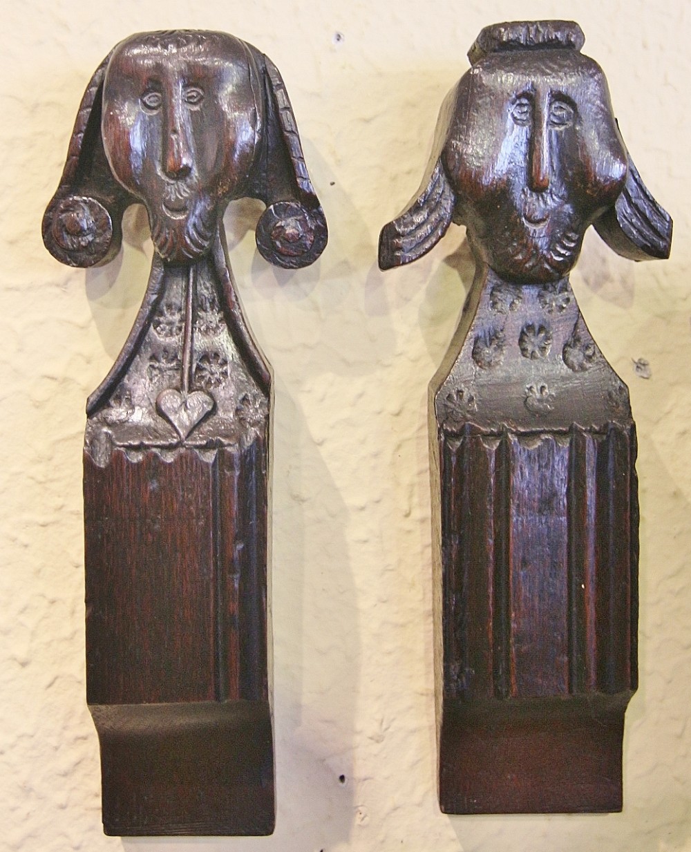 15th16th century oak caryatid carvings