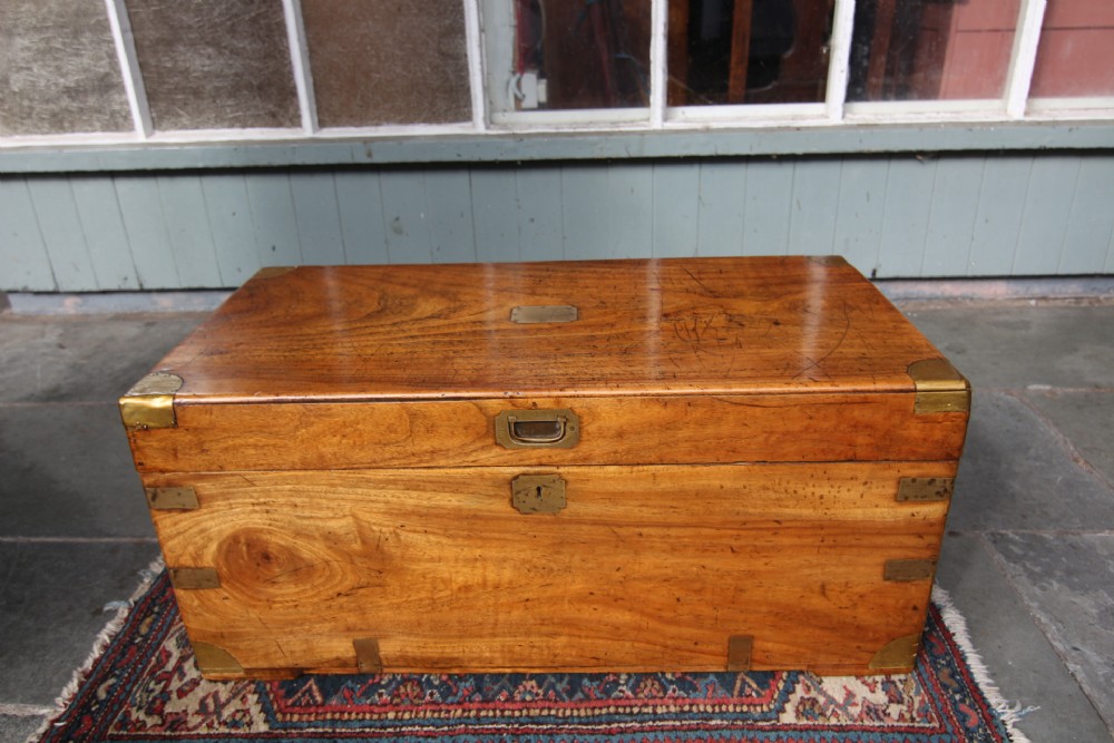 19th century camphorwood campaign chest